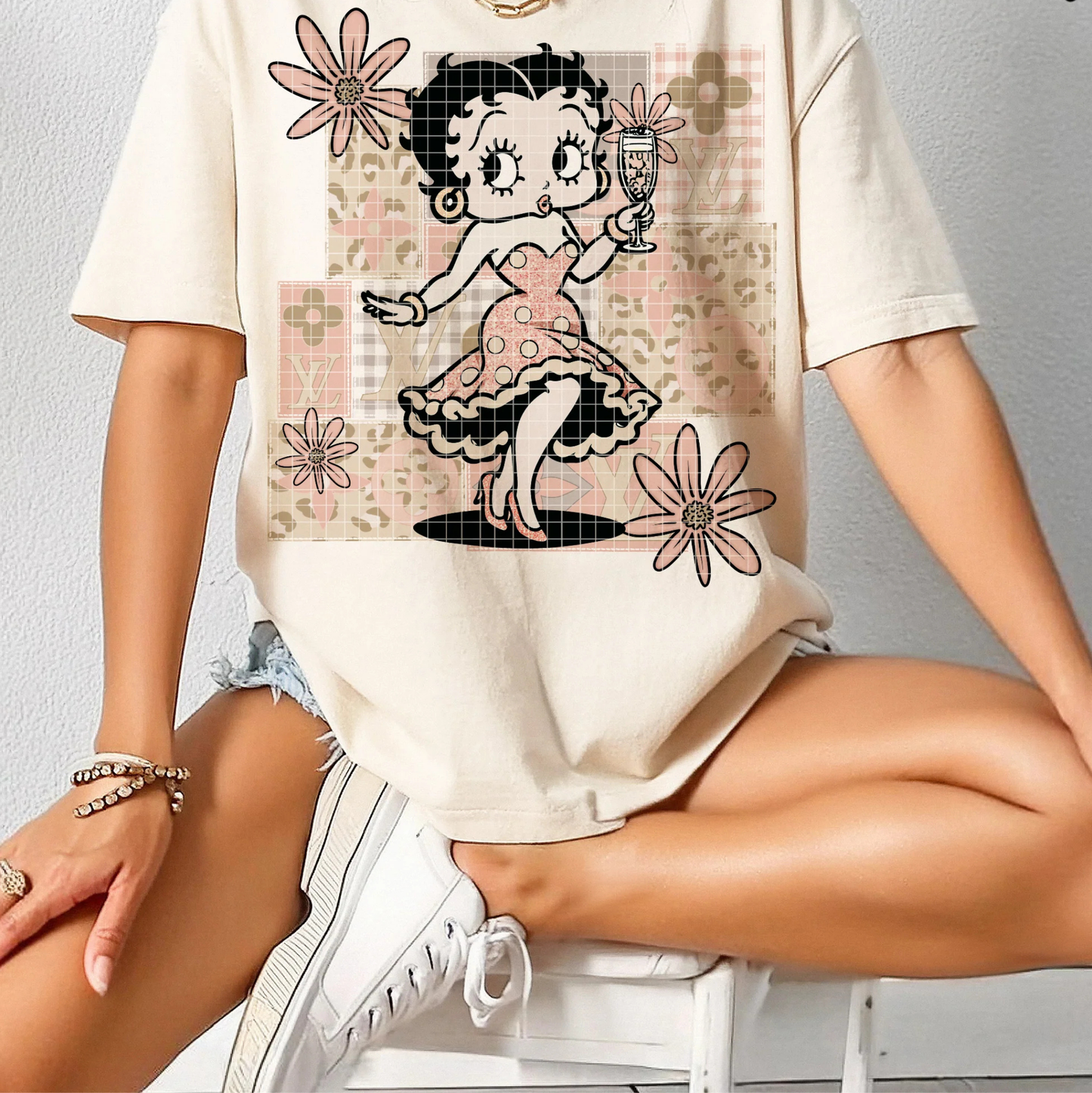 CUSTOM - JUMPER OR T-SHIRT - BETTY BOOP & LV