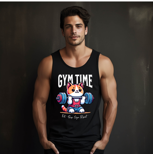 'GYM TIME CAT' TANK