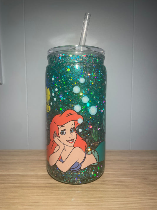 'LITTLE MERMAID' 16OZ ACRYLIC SNOW-GLOBE TUMBLER