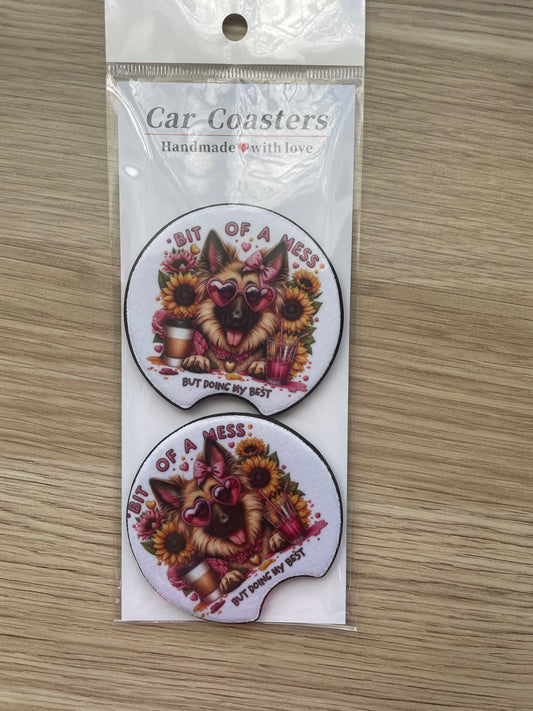 'GERMAN SHEPHERD' CAR COASTERS