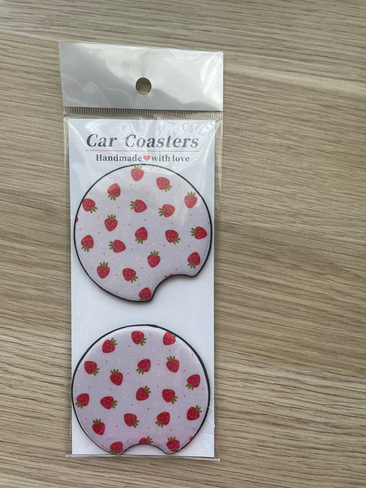 'STRAWBERRY' CAR COASTERS