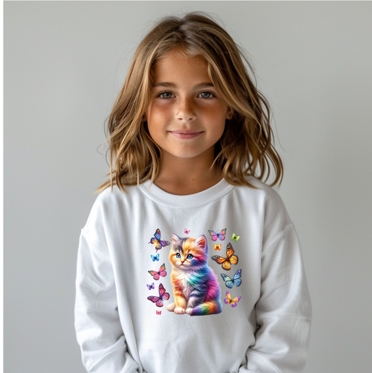 'BUTTERFLY KITTEN' CREW NECK